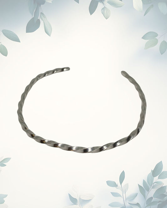 Silver Bangle - Twisted