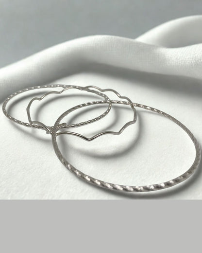 Set of 3 silver bangles