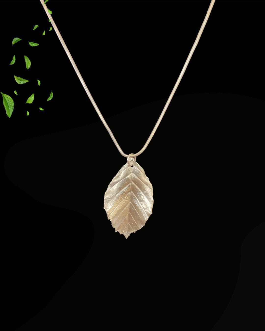 Silver Necklace - Leaf