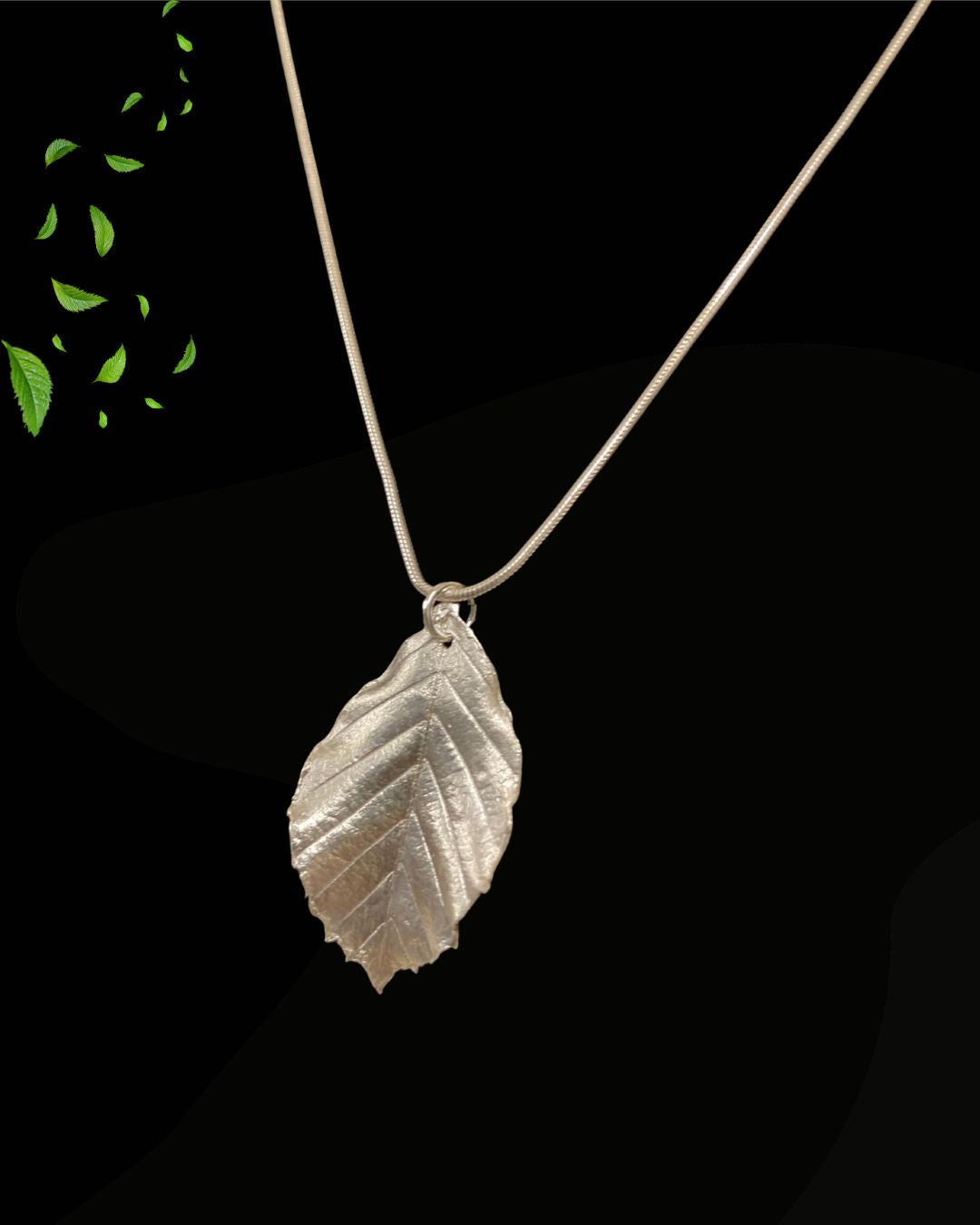 Silver Necklace - Leaf